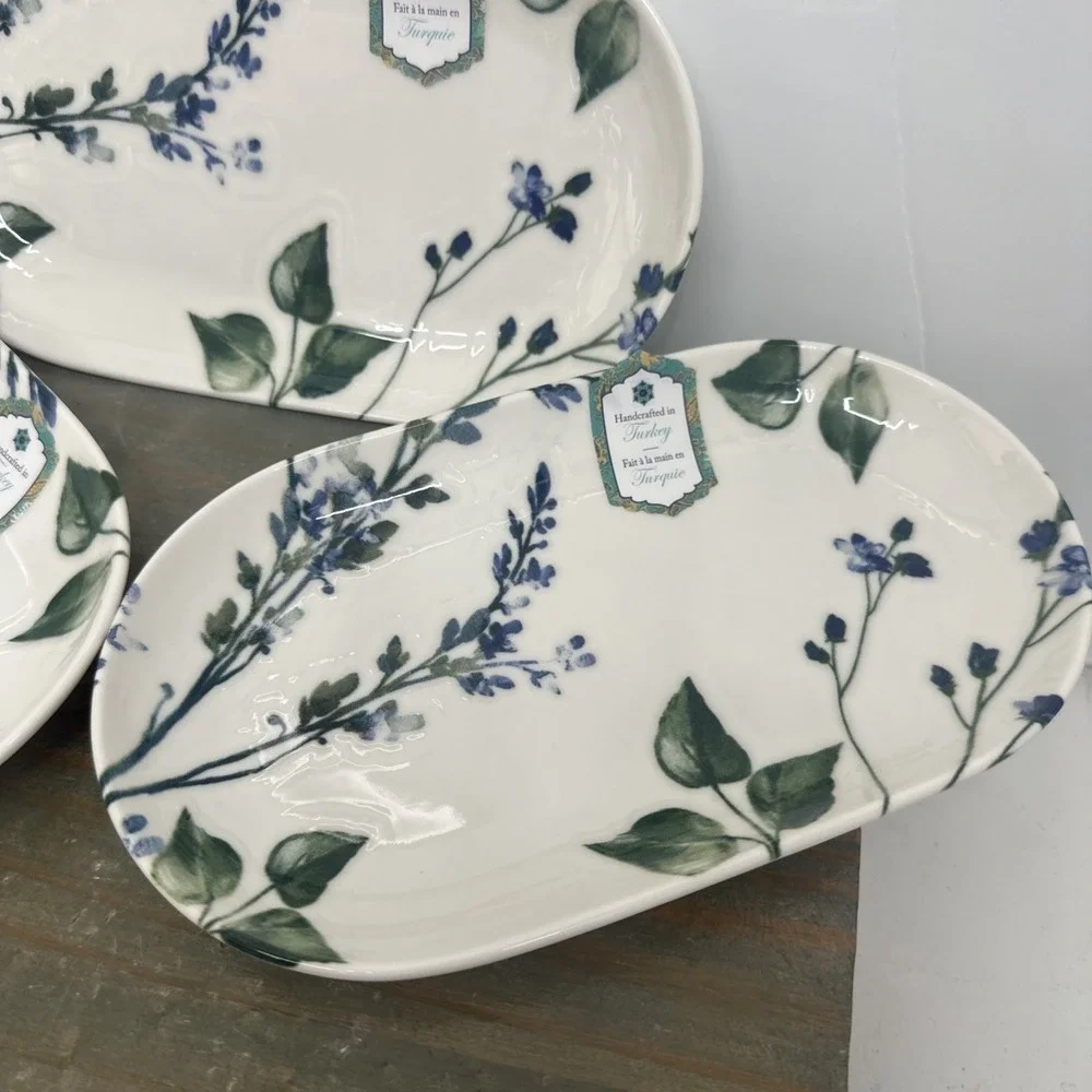 3 INTESA HOME Oval Serving Plate Wildflowers 9.5